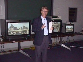 Panasonic's Jeff Merritt speaks about format converter. Photo by Oscar Medina.